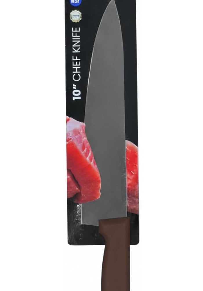 Kitchen Master 10 Inch Stainless Steel Professional Chef Knife (Brown) | NSF Certified for Cooked Meat - Image 3